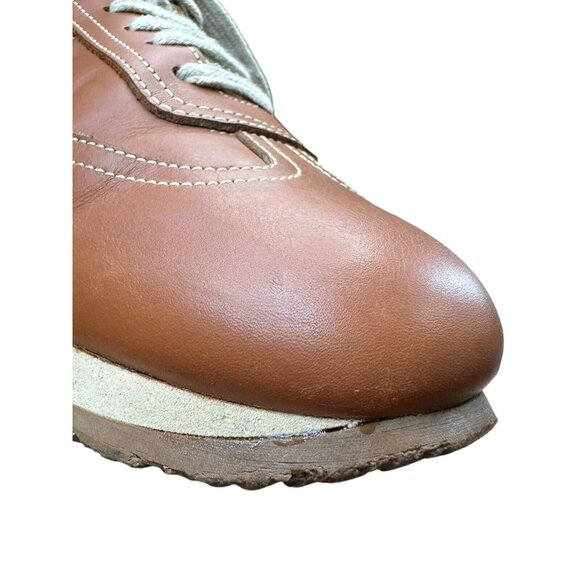 Hermes Men EU 40.5 US 7.5 Quick Sneakers Low Cut Shoes Leather Orange Brown Logo - Picture 9 of 16